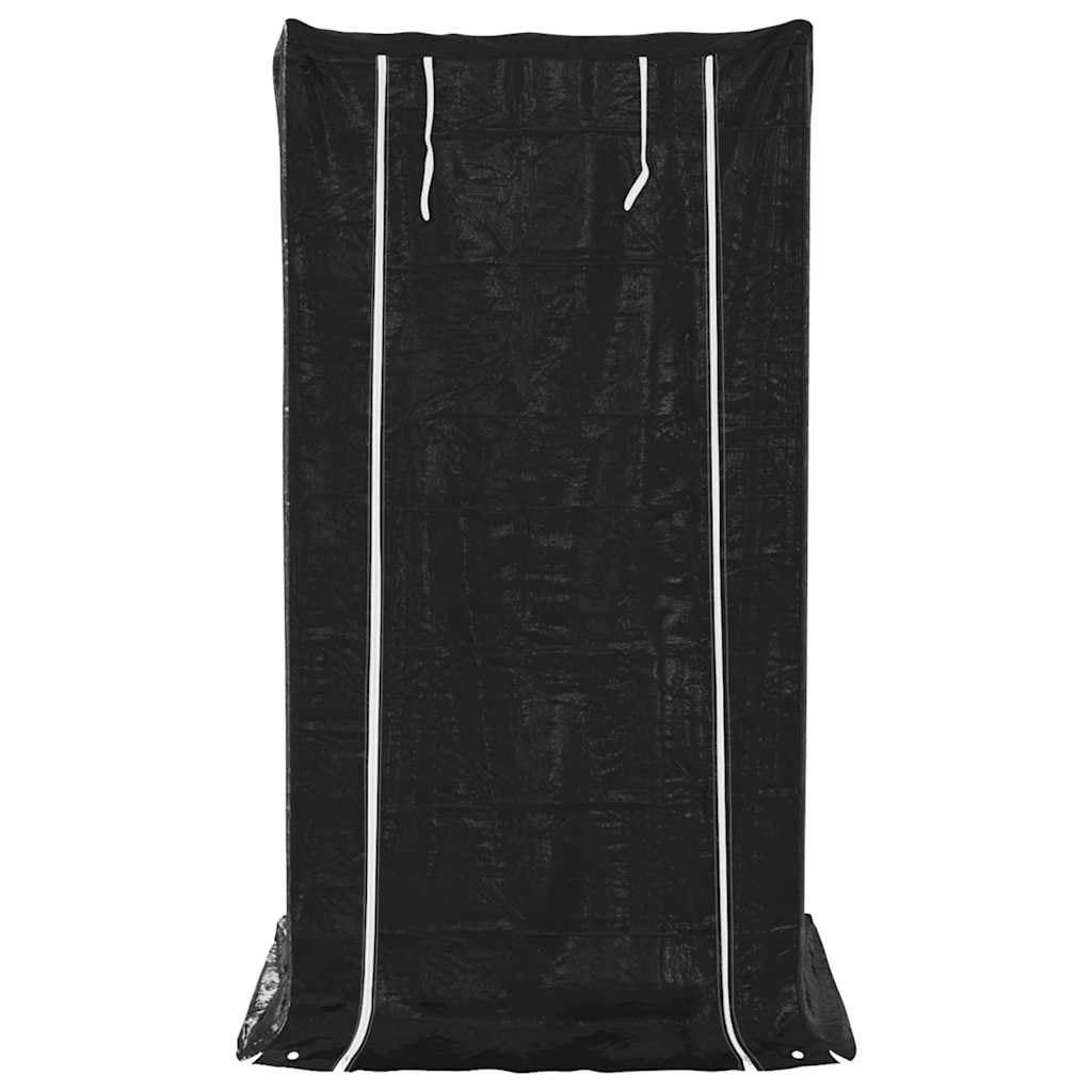 Estantería para leña con protección contra la lluvia, 100 x 100 x 200 cm, de acero galvanizado, para guardar leña para chimenea, para exteriores, funda para lluvia con cremalleras, máx. 180