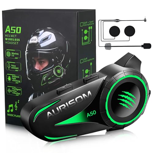 AURISOM Motorcycle Bluetooth Headset LED