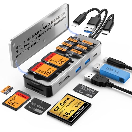 8-in-1 Multi SD Card Reader Adapter with Storage