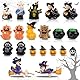 DIKARIYA Mini Halloween Miniaturen Deko, 20er Kleine Halloween Hexe Geist Ornamente Deko, Kleine Harzfiguren zum Verstecken Kleines Kürbis für DIY Potting Micro Landschaft Aquarium Dekoration (D)