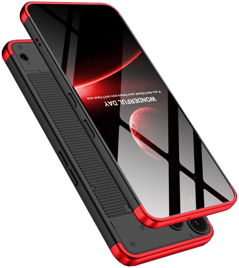 Image of Kapa Double Dip Full 360 Protection Back Case Cover for Nothing Phone 3A LITE (Red,Black)