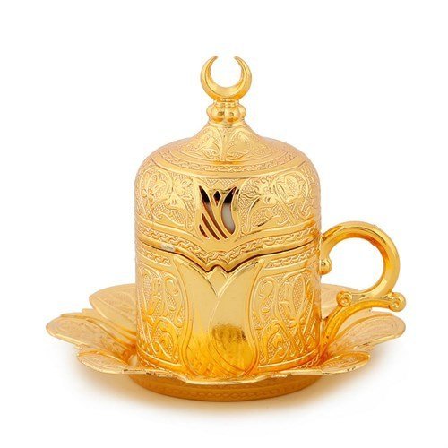 26 Pieces Ottoman Turkish Greek Arabic Coffee Espresso Guest Serving Cup Saucer Set,Gold