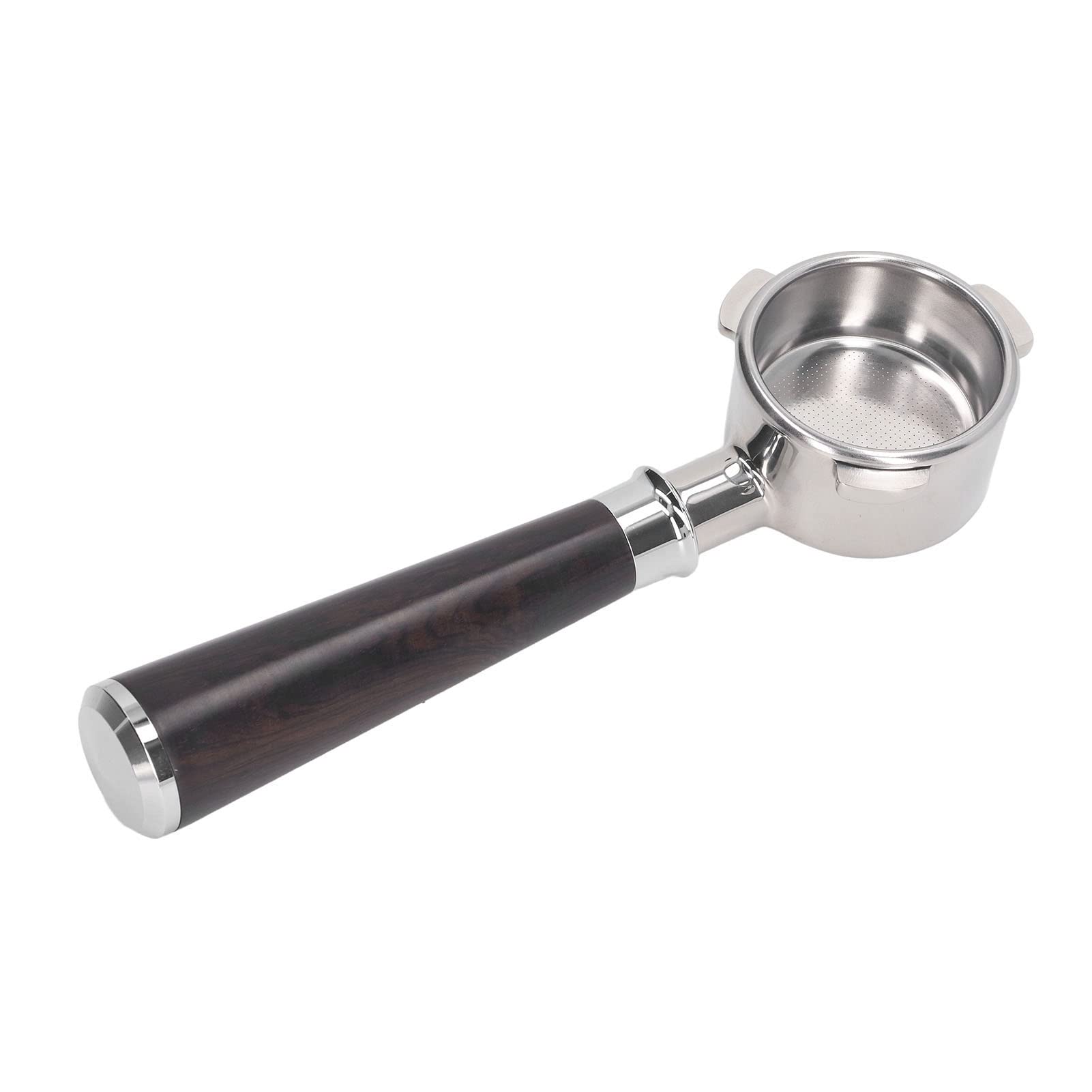 Portafiltro de café Portafiltro sin Fondo de Acero Inoxidable de 54 Mm para una Extracción de café Portafiltro Portátil para Breville 8 Series 870 880 (Madera Negra Africana)
