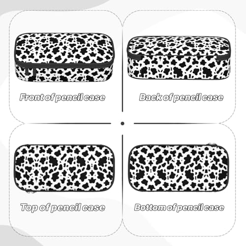 Image of Cow Print Pencil Case for Girls Boys Cute Large Pencil Pouch Organizer Adults Pencil Bags with Zipper for School Office College Back to School Gifts, 8.3*3.7*2inches