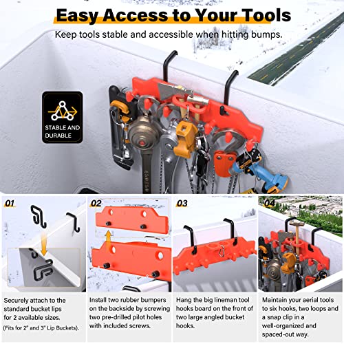 Lineman Tool Board, Bucket Truck Hooks Organizer, Line Work Bucket