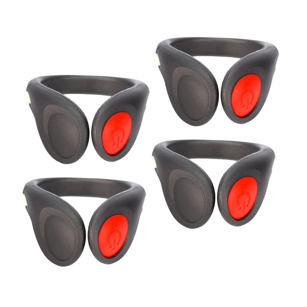 Sosoport 4pcs Led Shoe Clip Lights Night Running Gear for Runners Joggers Safety Flashing Strobe Clips Nonslip Design Black Shell