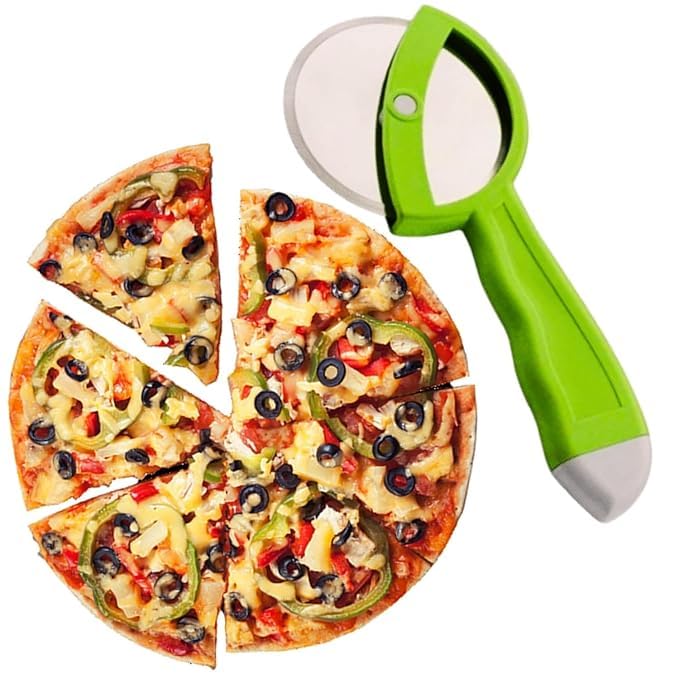Image of Pizza Cutter 100% Stainless Steel Blade Cutter with Platic Body