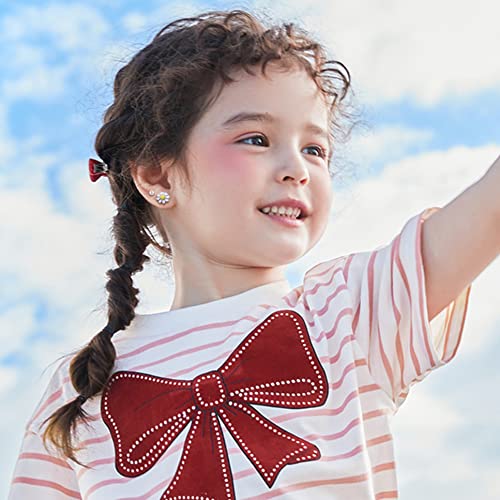 Hypoallergenic Screw Back Earrings for Girls Women Surgical Steel Earrings Cute Girls Earrings Set For Sensitive Ears10 Paris Colorful CZ Flower Butterfly Stud Hoop Earrings3