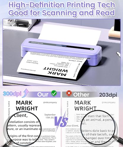 Image of Phomemo Bluetooth Portable Printer, Thermal Portable Inkless Printers Wireless for Travel, Compatible with Phone, Laptop, for Home, Office, School,with 1 Case