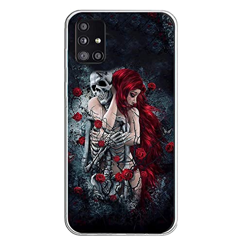 Custodia per cellulare per Halloween compatibile con Samsung Galaxy S21 Plus trasparente resistente agli urti in morbido antigraffio Bumper ultra sottile motivo floreale silicone tpu