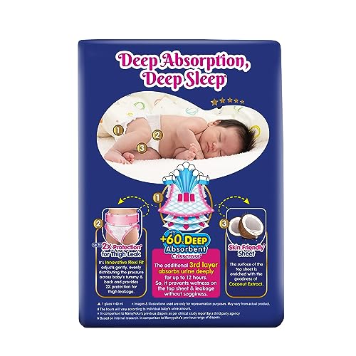 Image of Mamypoko Pants Extra Absorb Baby Diapers, Medium (M), 6 Count, 7-12 Kg - In Ear, Multicolor