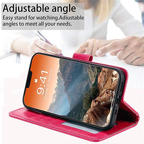 Capa carteira XYX para Samsung A20, Samsung A20 Totem Flower Capa para Samsung Galaxy A20 - Vermelho