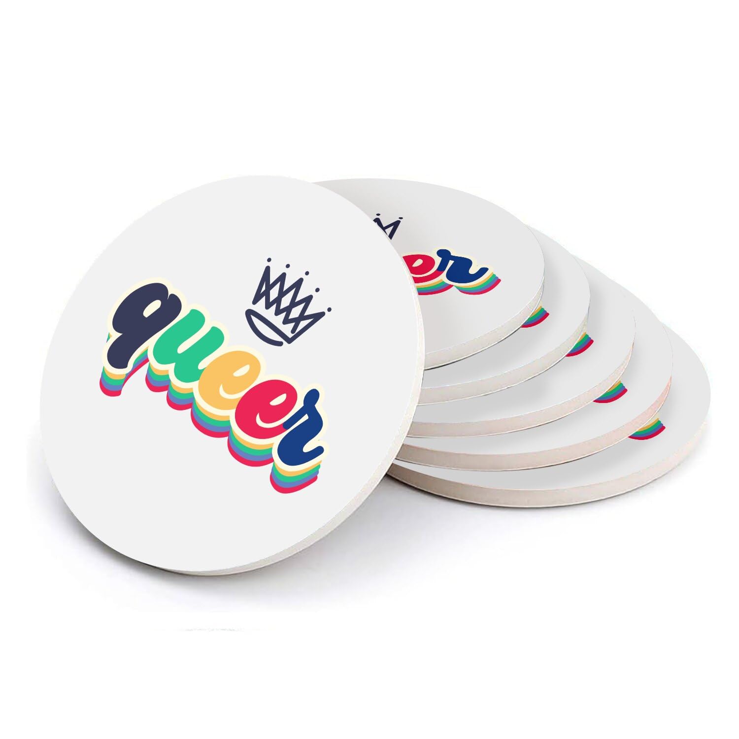 Sous-verre ronds en céramique Queer Pride - Affichez votre fierté au quotidien
