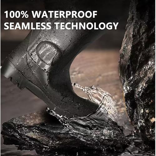 Rain Boots Knee High for Men Waterproof Boot with PVC Rubber Mud Boots Mens, Comfort Lightweight Gardening Fishing Shoes for Yard Farm Outdoor Work2