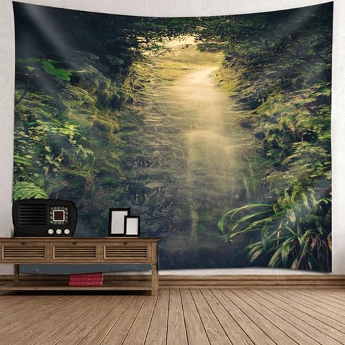 Tapisserie murale pour cacher un mur abîmé avec une grande forêt
