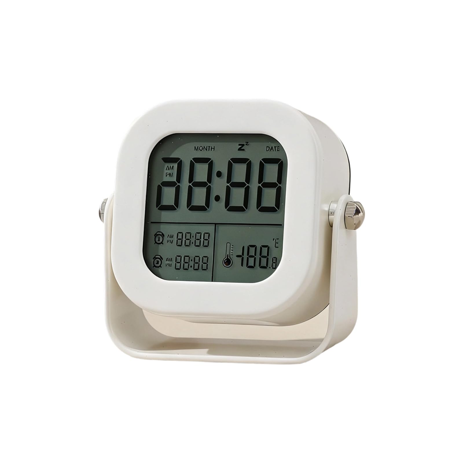 CUNZJIA Adjustable Stand Digital Alarm Clock with Temperature Display Quiet Sweeps Second Movement for Desk Bedroom Offices