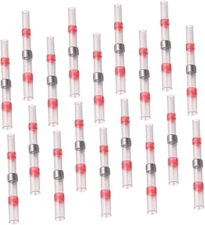 Hemobllo 100 Unidades Conectores De Cable Termorretráctiles 22-18 Awg Para Soldadura y Sellado, Manguitos De Conexión Resistentes Para Aplicaciones Automotrices, Náuticas y Exteriores, Color Rojo