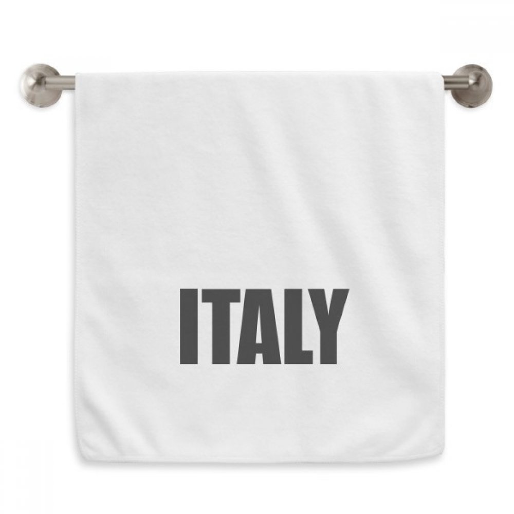 Serviette Italie pays nom noir diadème pour soulager les peaux sensibles avec son tissu blanc
