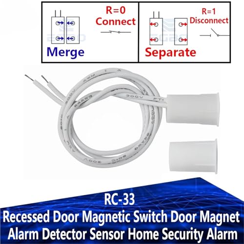 Detector de alarma magnético RC-33 con sensor empotrable CC 100V 2
