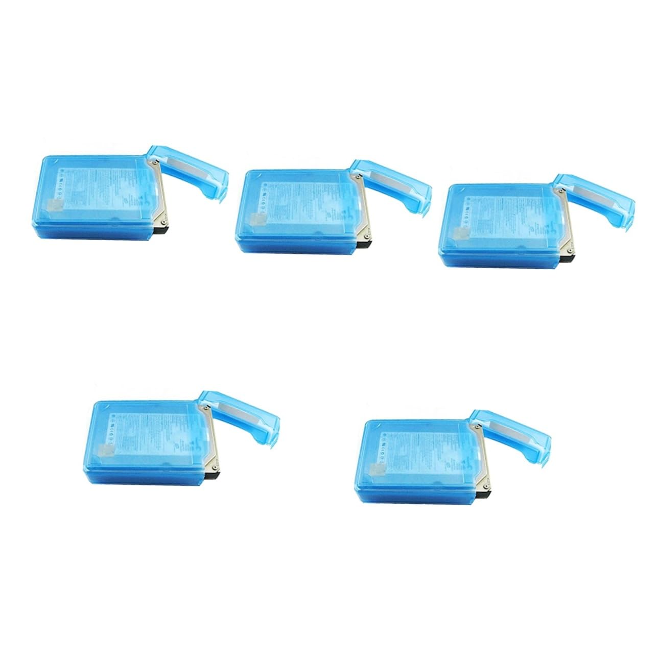 OSALADI 5pezzi Custodia Antistatica Blu Per Hard Disk Da Box Protettivo Shockproof Per Archiviazione e Protezione Dati