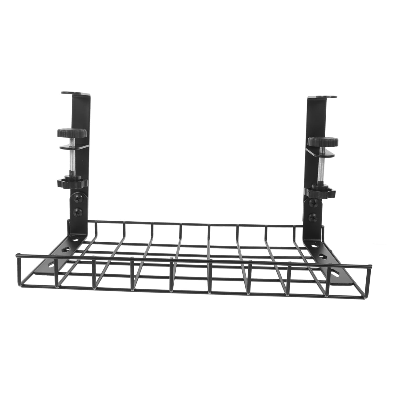 Organizzatore Cavi da Scrivania Sotto Piano, Nero, Ferro | Fissaggio 1, 8-5, 7cm, Grande Capienza, Design Portatile per Ufficio e Postazione Gaming