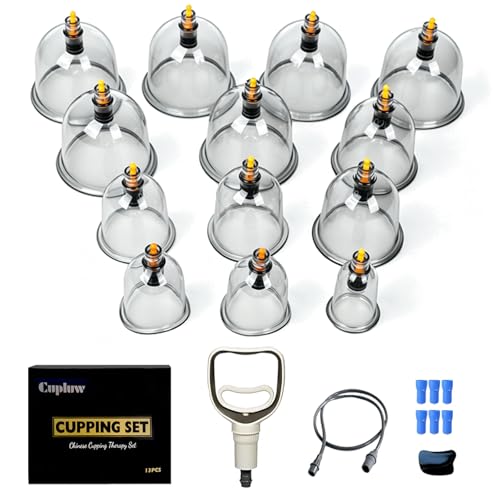 13 Cups Cupping Set Chinese Cupping Kit with Pump Cupping Therapy Set for Back Massage Suction Hijama Cupping Set Home Use Gifts for Women Men