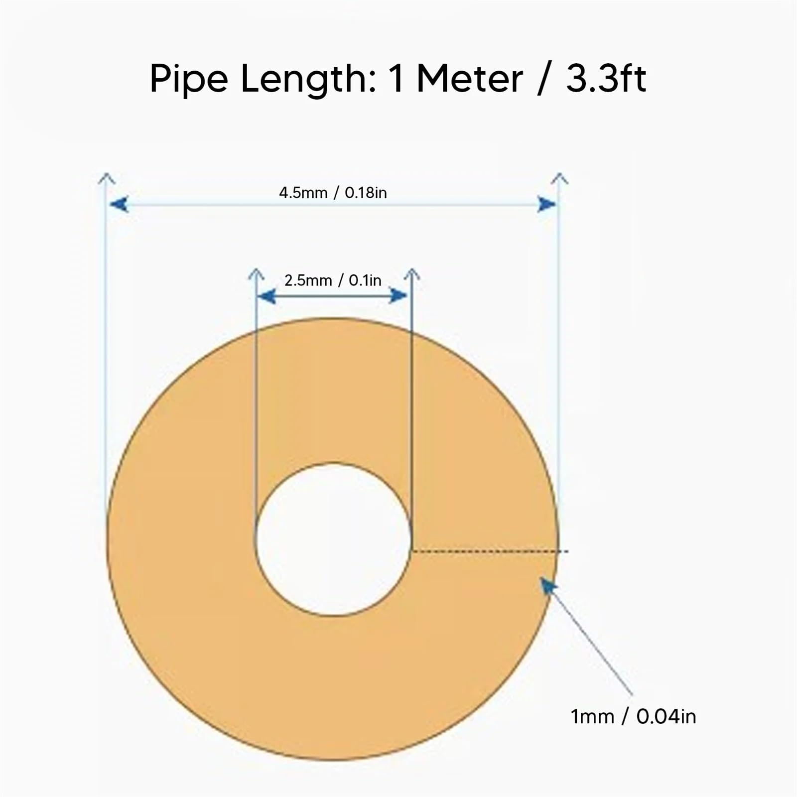 Tubo de bomba peristáltica de 1 metro de 2,5 x 4,5 mm, tubo de silicona BPT, manguera de transferencia de fluido for laboratorio
