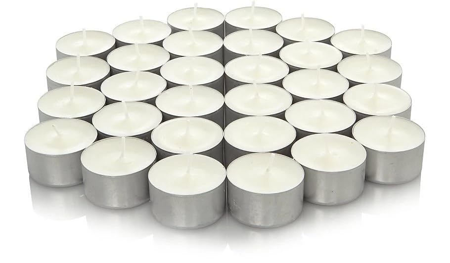 We Can Source It Ltd – 300 White Tea Light Candles Unscented – 8 Hour Burn Time – Smokeless, Non-Toxic, Clean Burning – Ideal for Christmas, Weddings, Parties, Power Cuts & Everyday Use — image 1