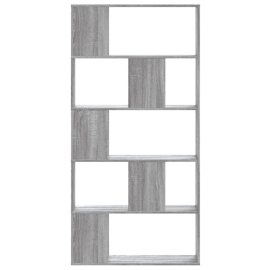 Estantería de 5 estantes para salón moderna librería gris Sonoma para despacho y estudio