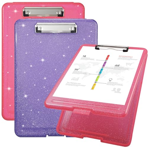 Porte-bloc à paillettes avec rangement pour protéger vos fiches et notes