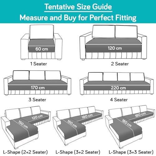 Image of HOKIPO Polyester Quilted Sofa Cover Mats For 1 /2 /3 Seater Sofa And L Shape. Make Your Own Sofa Cover Set, Mat Length 90(D) X 90(L) Cm, TEAL (NEW-718-TEAL)