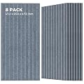 Acoustic Wall Panels, 47.2” x 23.6” x 0.72” Acoustic Panel, Bilayer Sound Proof Panels, 8 Pack Sound Absorbing Panels, Grey