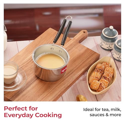 Lifelong Stainless Steel Heavy Bottom Saucepan | 1.5L, 17cm Saucepan with Handle | Milk & Tea Boiling Pot for Kitchen | Induction & Gas Stove... - Image 4