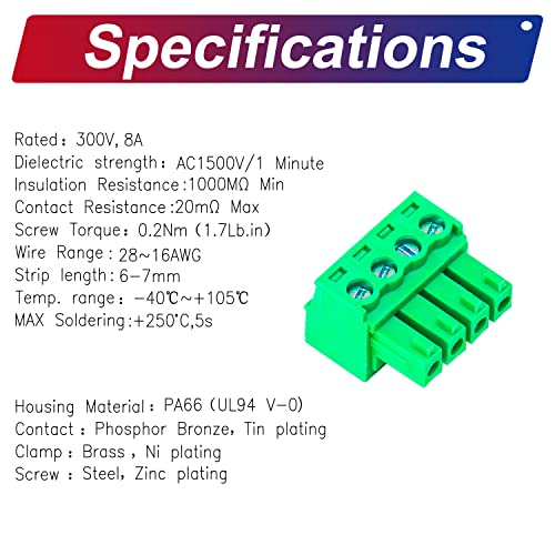 Conector Phoenix Terminal Block 3.5mm 4 Pin x5 miniatura 3