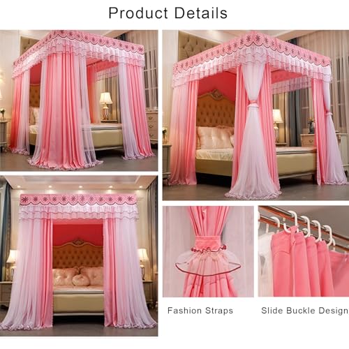 Moustiquaire de lit baldaquin princesse double couche avec support - 3
