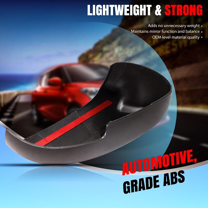 Image of OTO2EYE Batman Style Car Side Mirror Cover Cap Compatible for Toyota Glanza, ABS Material, Black, Auto Accessories