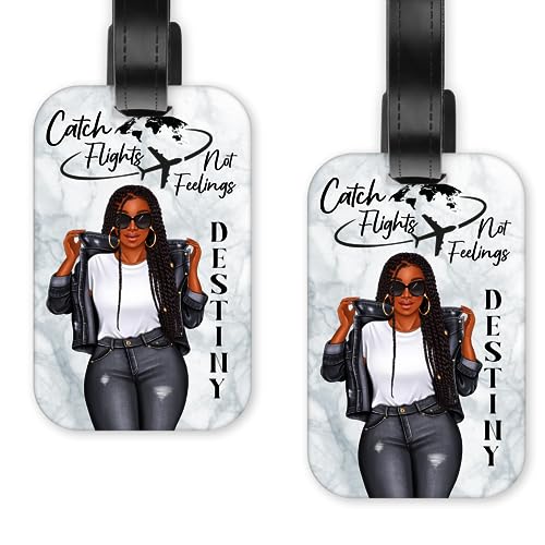 Personalized Black Girl Braids Passport Holder and Luggage