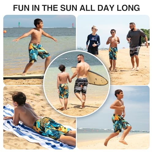 Image of Kanu Surf Boys' Toddler Troy Stripe Swim Trunks