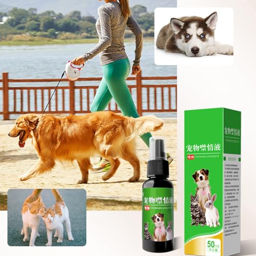 Hund beruhigend Spray - Haustierentspannungshilfe, Angstkontrollformel | Natürliche Hunde -Beruhigungslösung, schnell wirkender Stressabbau, Verhaltenstrainingsspray während der Reise -Tierarztbesuche