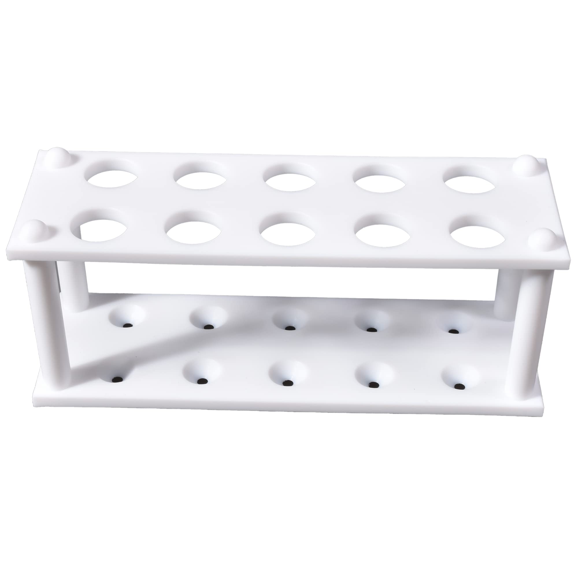 Labsales,Estante de PTFE sólido para tubos de centrífuga y tubos de ensayo, varios tamaños y tamaños de tubo disponibles, paquete de 1 (10 tubos – 19 mm de diámetro)