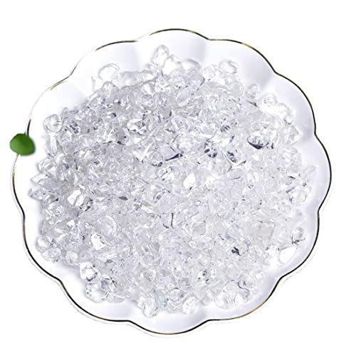 Natural Clear Quartz Tumbled Chips Crushed Crystal Stone, 7-9mm Polished Healing Crystal Chips Healing Reiki Crystal Jewelry Making Home Decoration