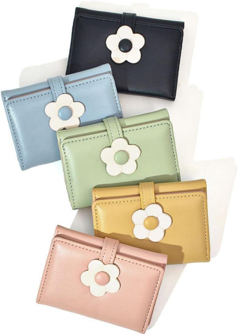 Holibanna Cute Trifold Girl Wallet PU Coin Bag for Compact Card Holder Purse Lightweight Green