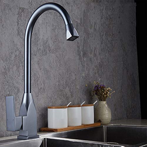 Robinet mitigeur de cuisine noir pour simplifier la vaisselle sur évier double