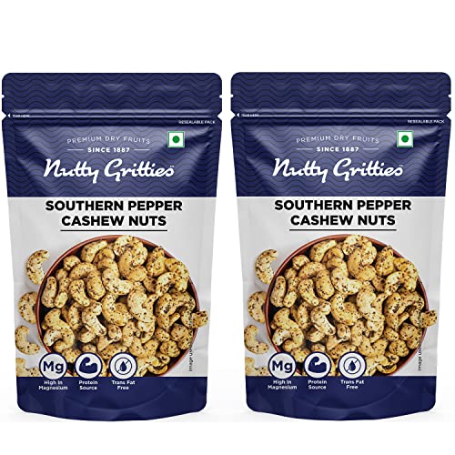 Image of Nutty Gritties Salted Cashews Nuts, Roasted Pepper ((Each Pack 100g) - 200g)