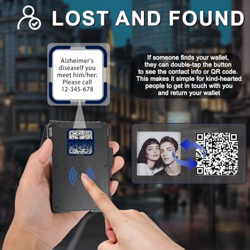 Air Wallet with Built in Tracking Label - Smart Credit Card Holder for use with Apple Find My iOS RFID Blocking Slim Wallet with Trackable Minimalist Front Pocket Wallet (Carbon Fiber)3