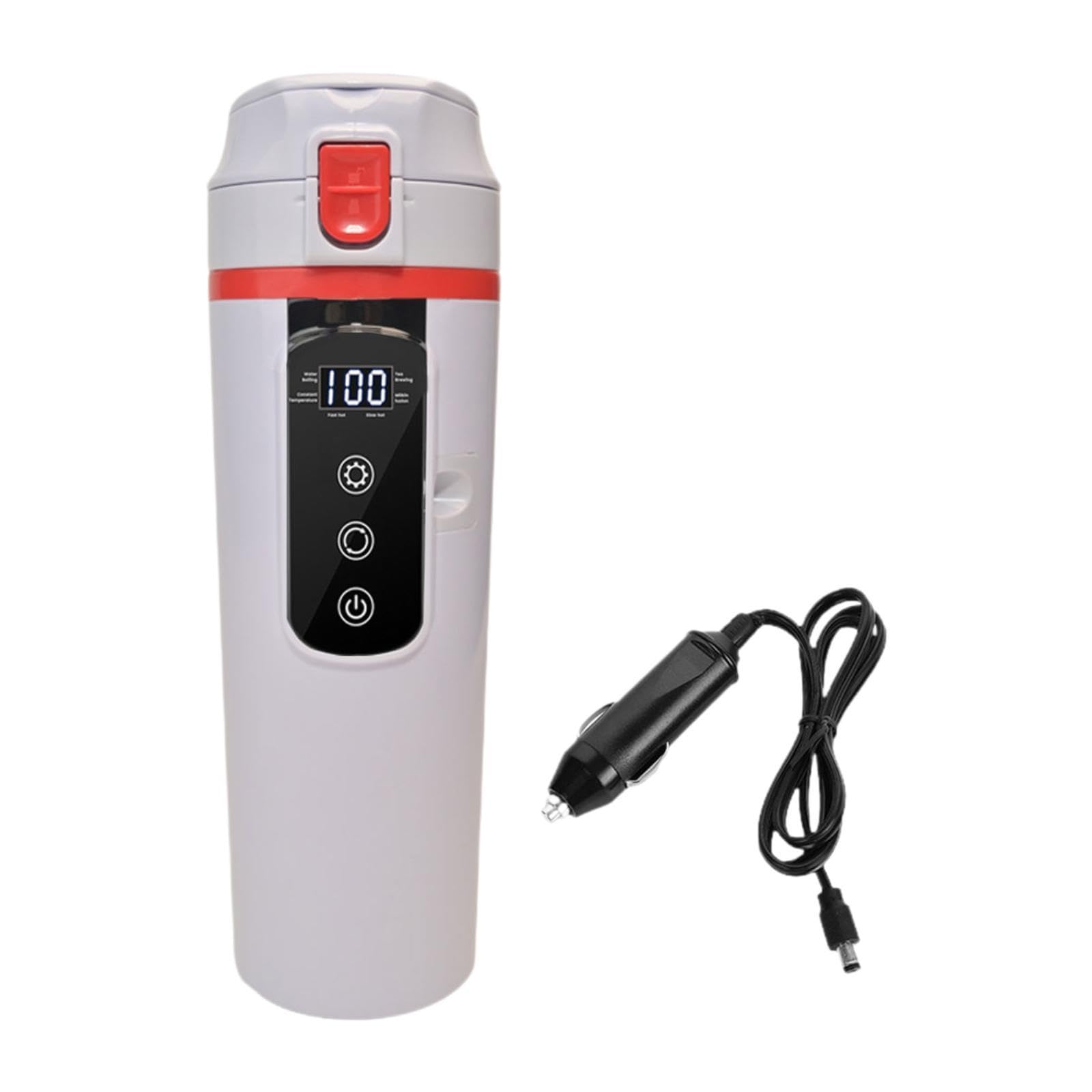 Sharplace Hervidor de Agua para Automóvil de 12 V V, Taza Aislada de Acero Inoxidable 304 para Calentar Leche
