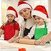 4 Sets Christmas Kids Apron and Chef Hat Boys Girls Aprons with 2 Pockets Hats Cooking Kitchen Painting Baking Wear (Classic) #3