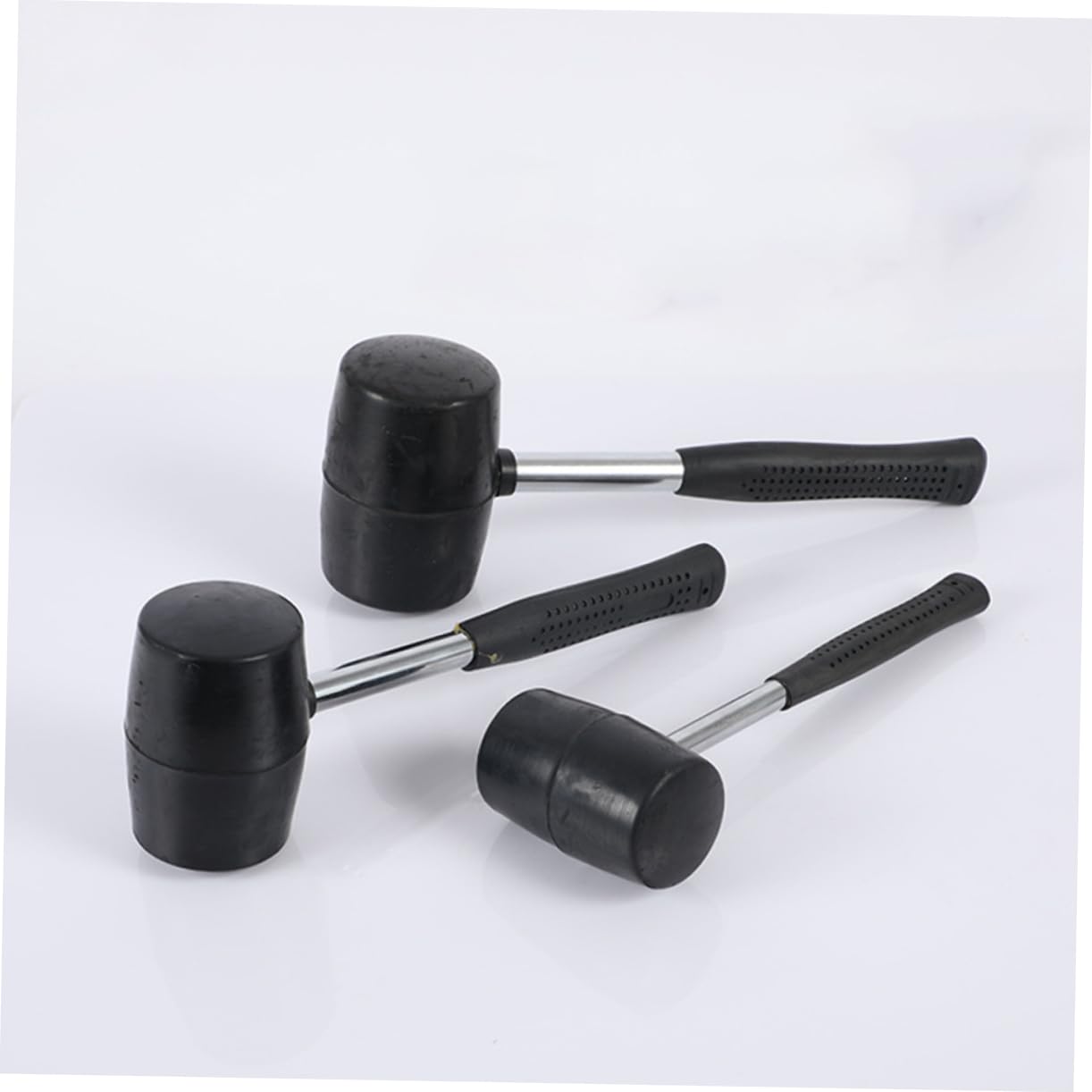 SEWOART Fiber Ball Hamber Steel Handle Hammer Woodworking Tool Reinforced Mallet Fiberglass Handle Mallet Tile Tools Double-faced Mallet Wall Check Hammer Ball Hammer Tile Mallet Black