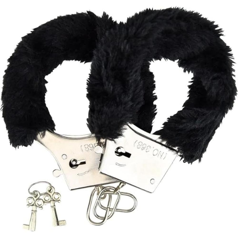 Loving Joy Furry Handcuffs Black