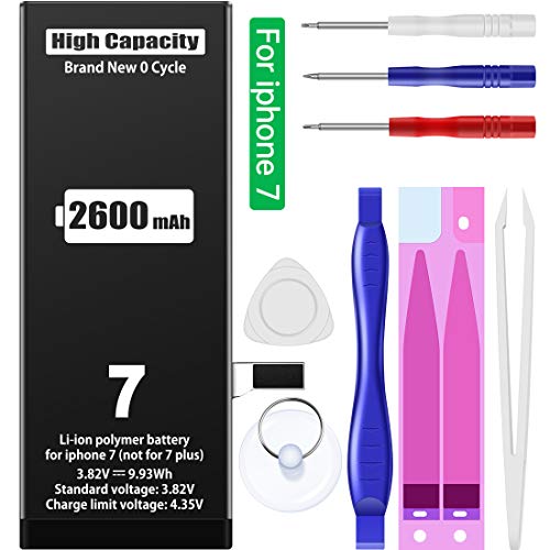 2600mAh Akku für iPhone 7,EMNT A1660/A1778/A1779 Ersatzakku&Tool Reparaturset Hoher Kapazität mit Anleitung & Ersatz Klebestreifen Akku-Austausch Set